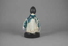 Matt Smith, Pearl Girl Teal, 2021, Black Parian, Porcelain and Freshwater Pearls