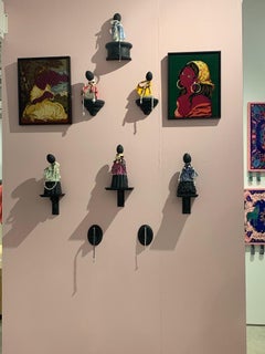 Étude en Bourgogne, 2021 Noir Parian, céramique trouvée, perles d'eau douce noires