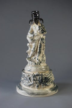 The Grand Tourist, White earthenware, underglaze colours and platinum lustre 