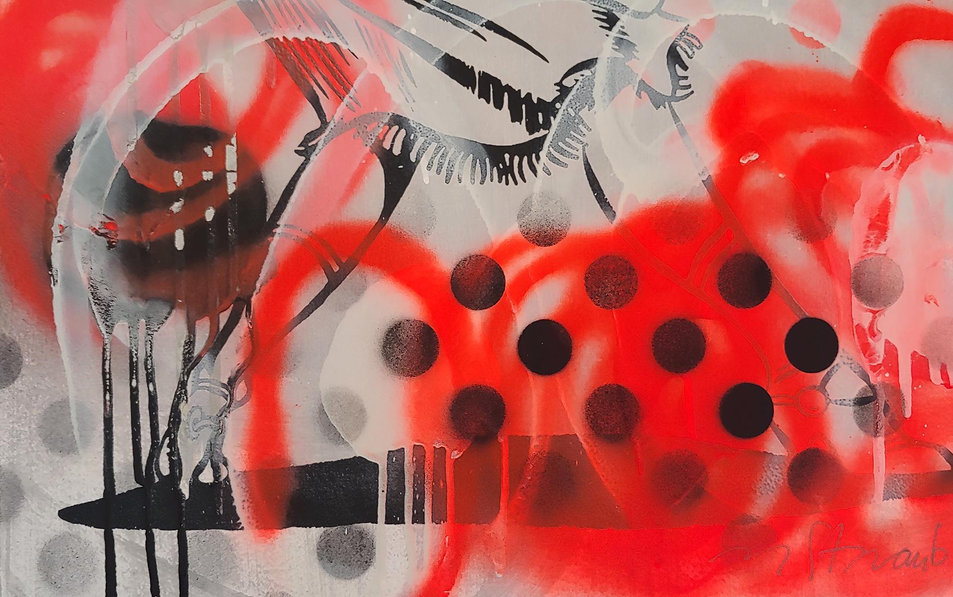 „End of The Trail“ #17 Acryl, Sprühfarbe & Siebdruck Cowgirl Western POP-Kunst (Pop-Art), Mixed Media Art, von Matt Straub