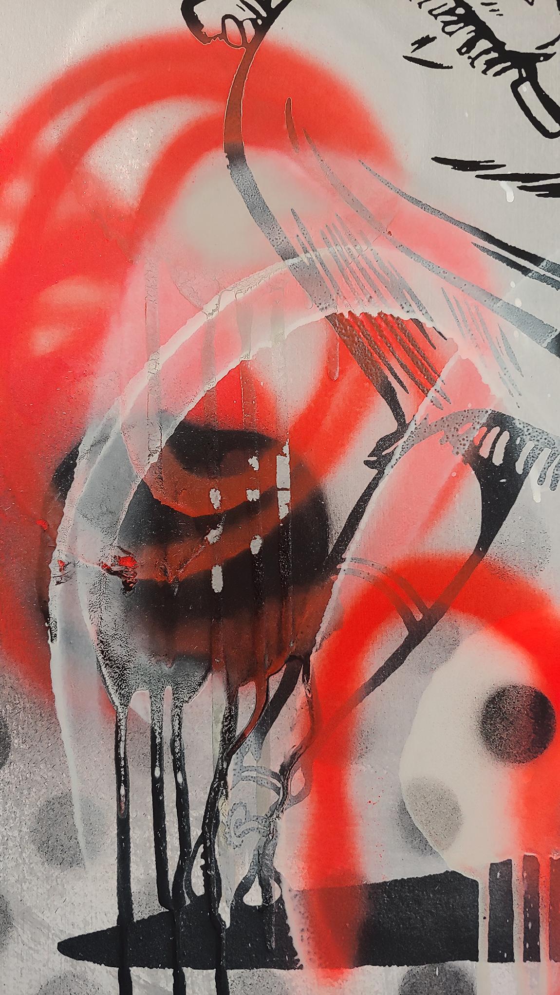 „End of The Trail“ #17 Acryl, Sprühfarbe & Siebdruck Cowgirl Western POP-Kunst im Angebot 1