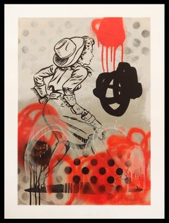 Used "End of The Trail" #17 Acrylic, Spray paint & Silkscreen Cowgirl western POP art