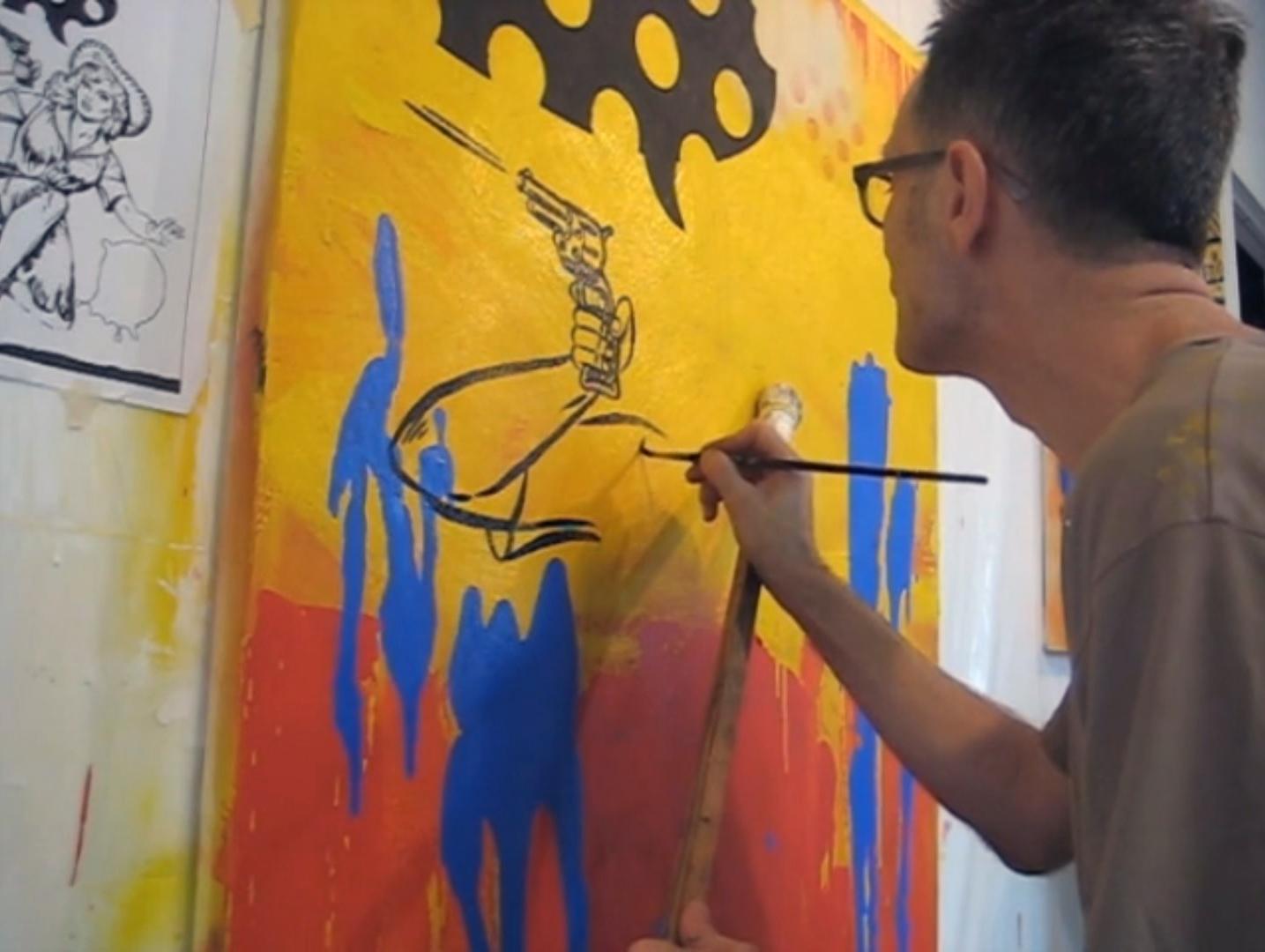 „The Past is Not The Past“ #4 Mixed Media Acryl- und Sprühfarbe mit Siebdruck im Angebot 5