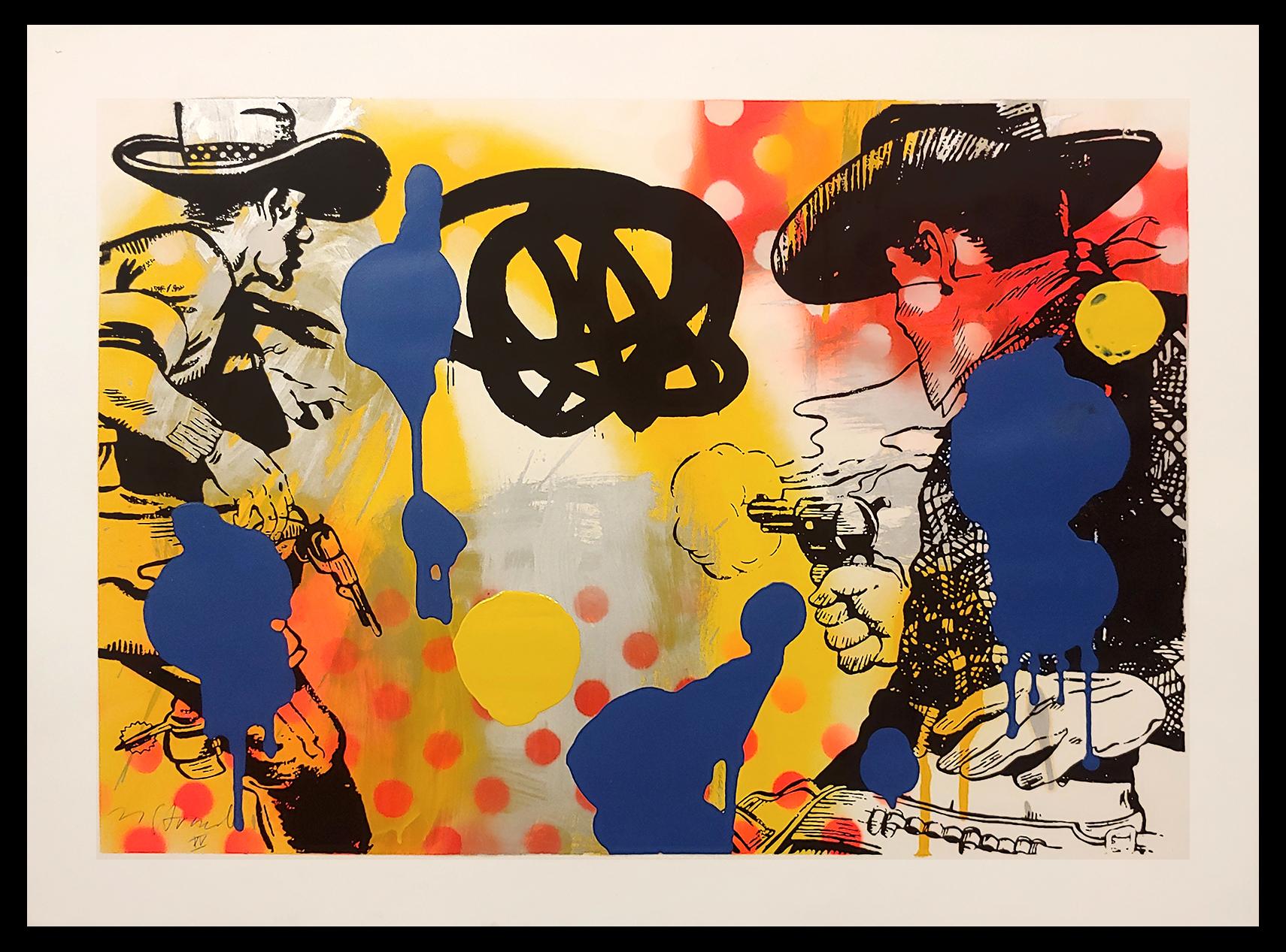 "The Past is Not The Past" #4 Mixed Media Acrylic & Spray paint with Silkscreen - Painting by Matt Straub