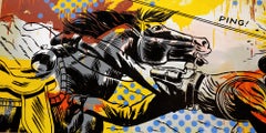 " PING "  32x62" large Pop Art Cowboy oil on canvas