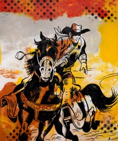 "He Shot His Way Into Trouble" Super-Hero Comic Style, Primary Colors, Pop Art