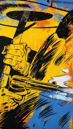 "I Ain't Going Nowhere"  Oil on Canvas Cowboy POP Art