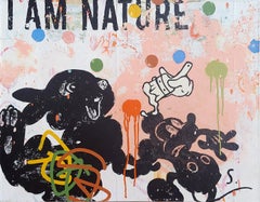 "I am Nature"  oil on canvas 30x40"  Graffiti POP  Street art Thumper Mash Up