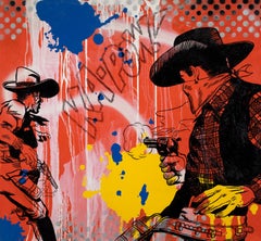 "KA-POW!", Super-Hero Comic Figures, Abstract Ground, Primary Colors, Pop Art