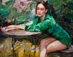 "In Repose" (2025) di Matt Talbert, Pittura a olio originale, Ritratto