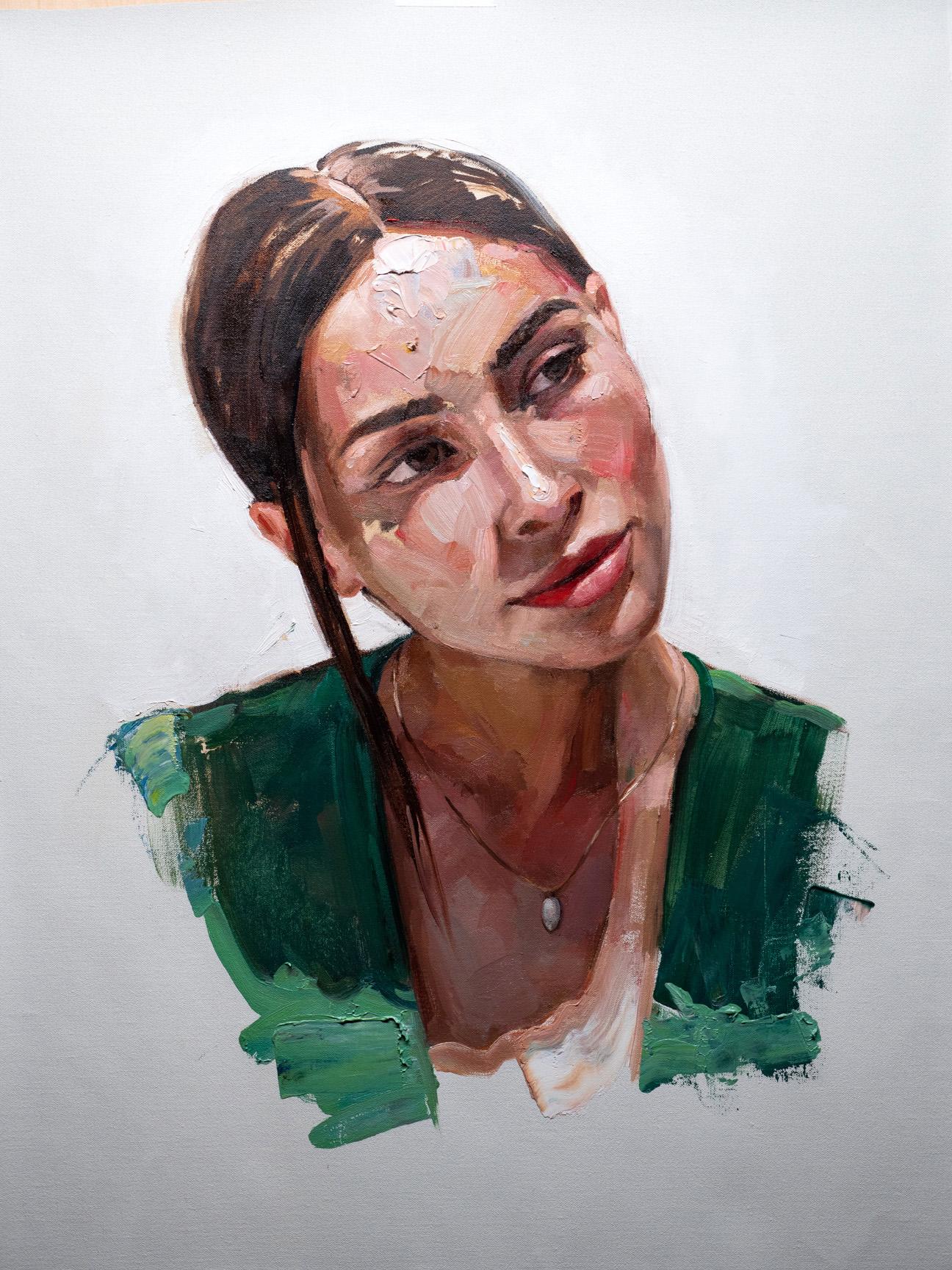 Matt Talbert Portrait Painting – „Priscilla“, Ölgemälde