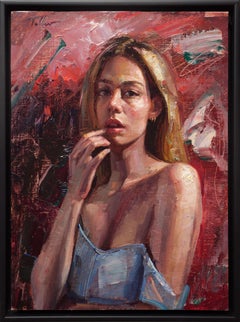 "Desiderio segreto" (2024) di Matt Talbert, Pittura a olio originale, Ritratto