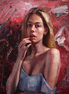 « Secret Desire » (2024) par Matt Talbert, peinture à l'huile originale, portrait