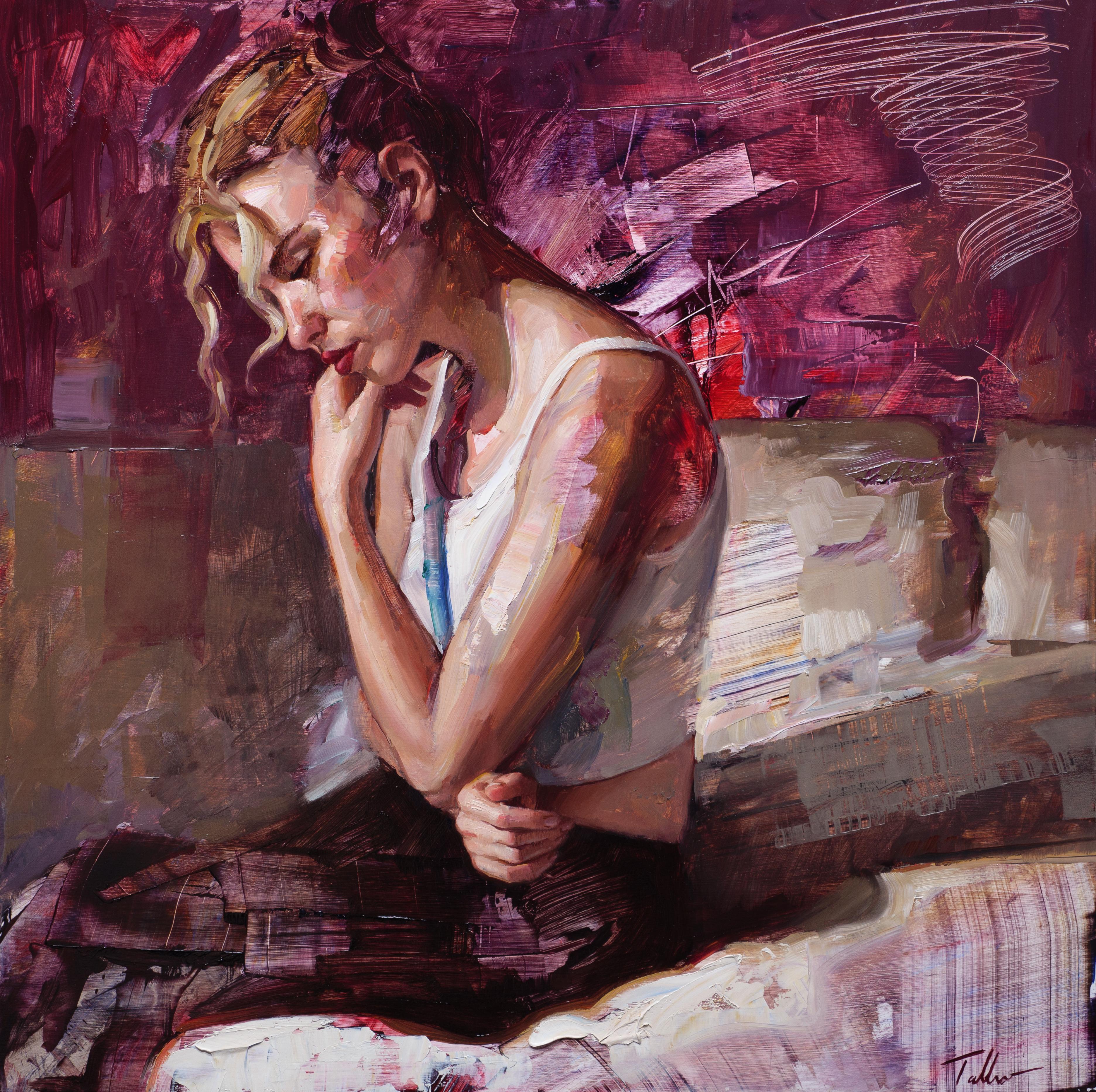 „Up All Night“ Original Ölgemälde – Painting von Matt Talbert