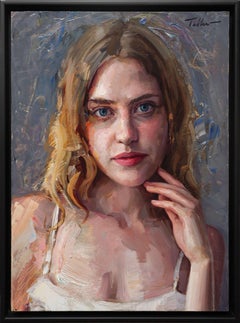 "Esperando pacientemente" (2024) de Matt Talbert, Pintura al óleo original, Retrato