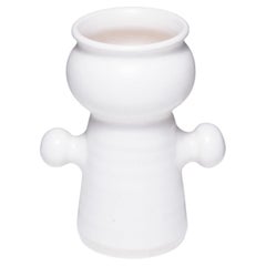 Vaso in faience bianco opaco, anni '70