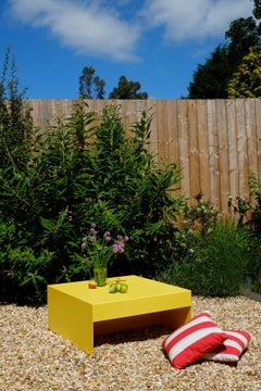 Matt Yellow, Single Form Square Aluminium Coffee Table - Indoor / Outdoor