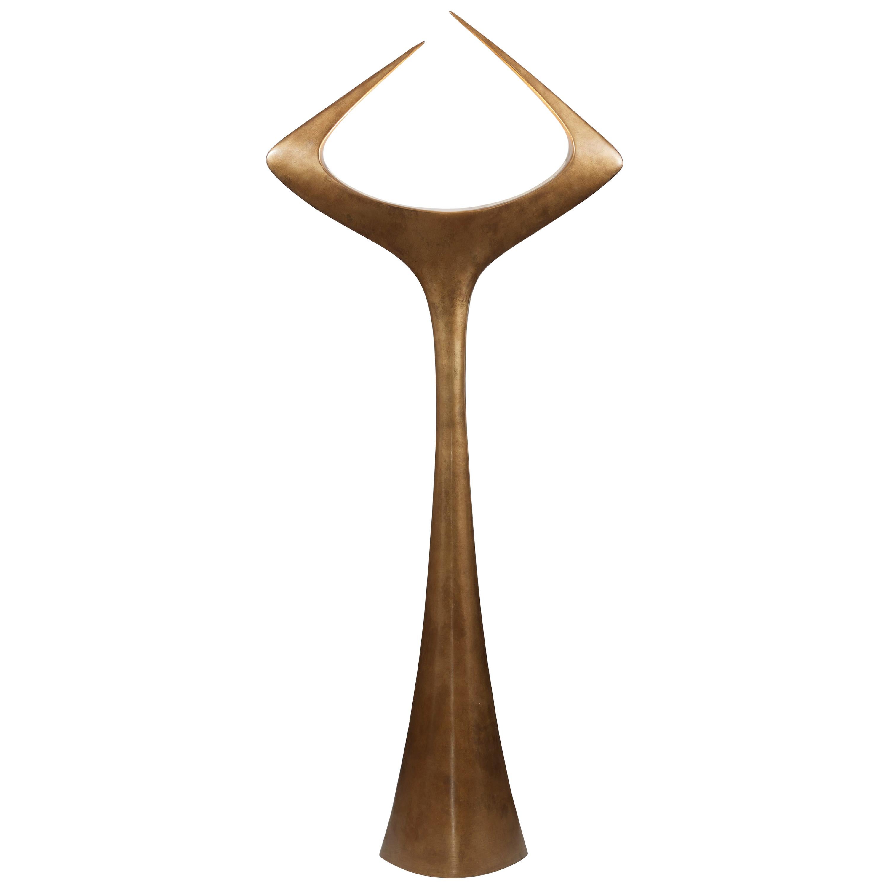  Lampadaire en bronze « Matta »  par le designer français Alexandre Logé