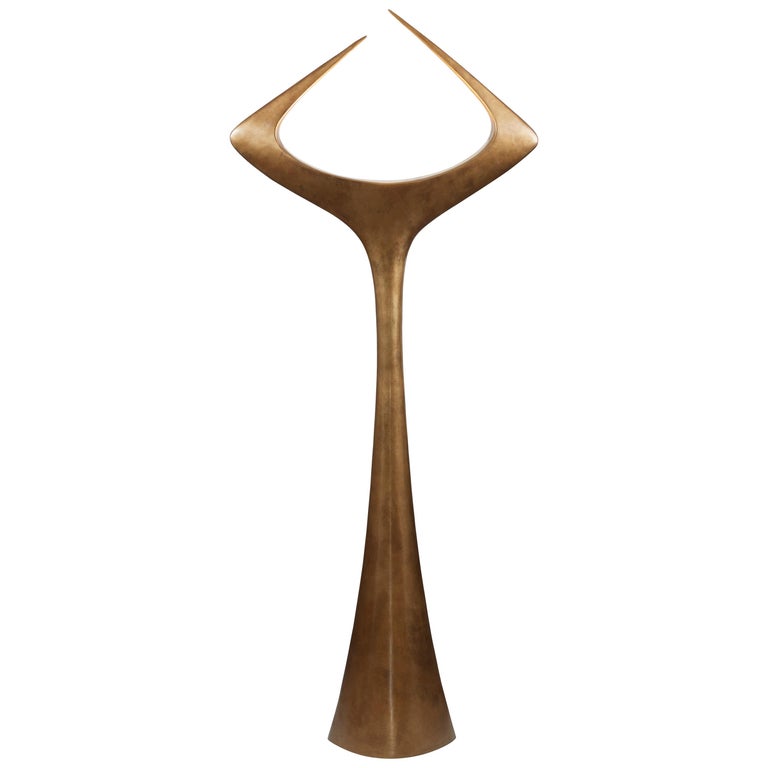  Bronze Floor Lamp 'Matta'  by french designer Alexandre Logé For Sale