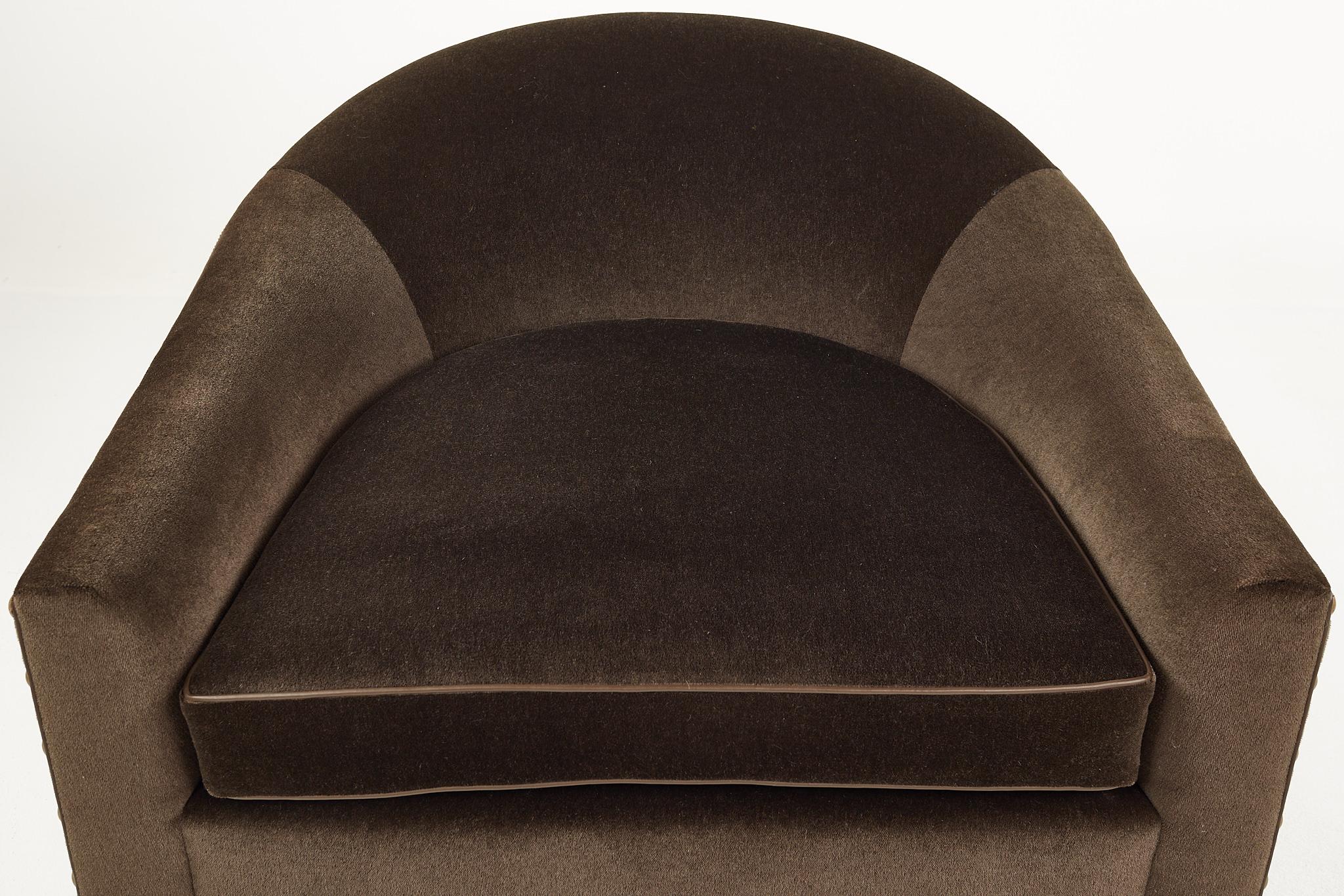 Mattaliano Contemporary Modern Mohair Lounge Chairs, a Pair 6