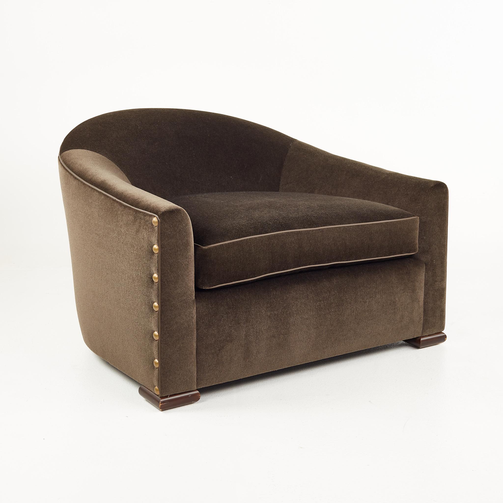 Mid-Century Modern Mattaliano Contemporary Modern Mohair Lounge Chairs, a Pair