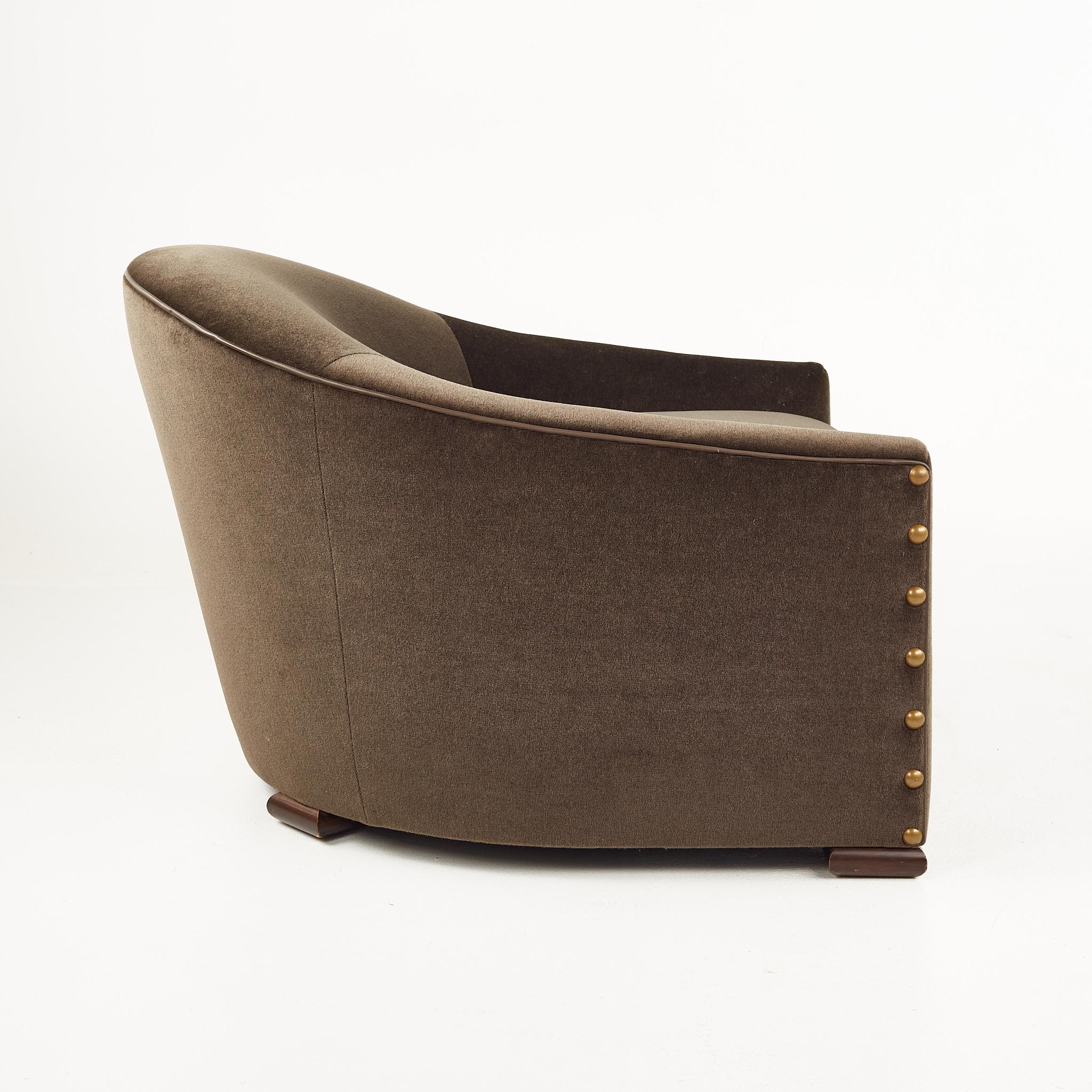 Mattaliano Contemporary Modern Mohair Lounge Chairs, a Pair In Good Condition In Countryside, IL