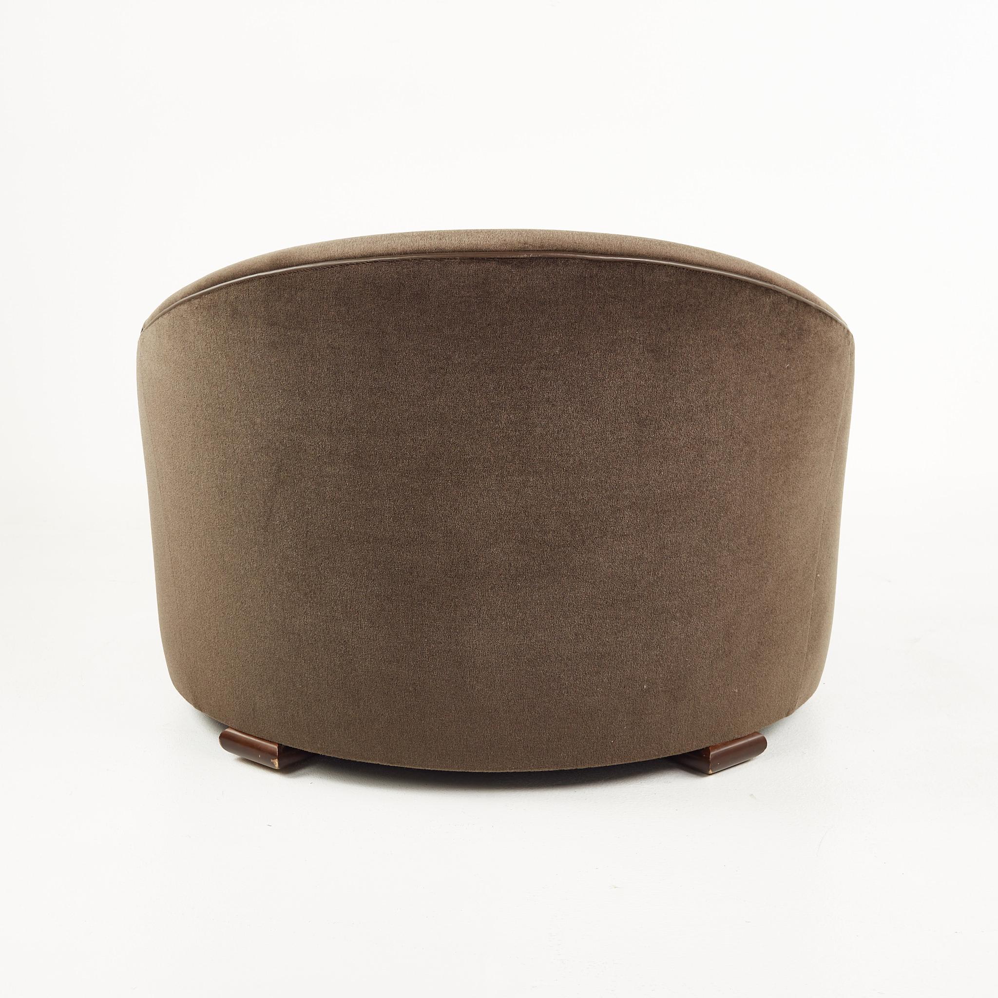Late 20th Century Mattaliano Contemporary Modern Mohair Lounge Chairs, a Pair