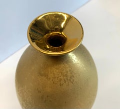 Matte 22-Karat Gold Stoneware Vase by American Ceramicist Sandi Fellman, USA