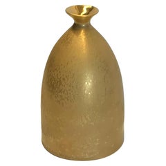 Matte 22-Karat Gold Stoneware Vase by American Ceramicist Sandi Fellman, USA