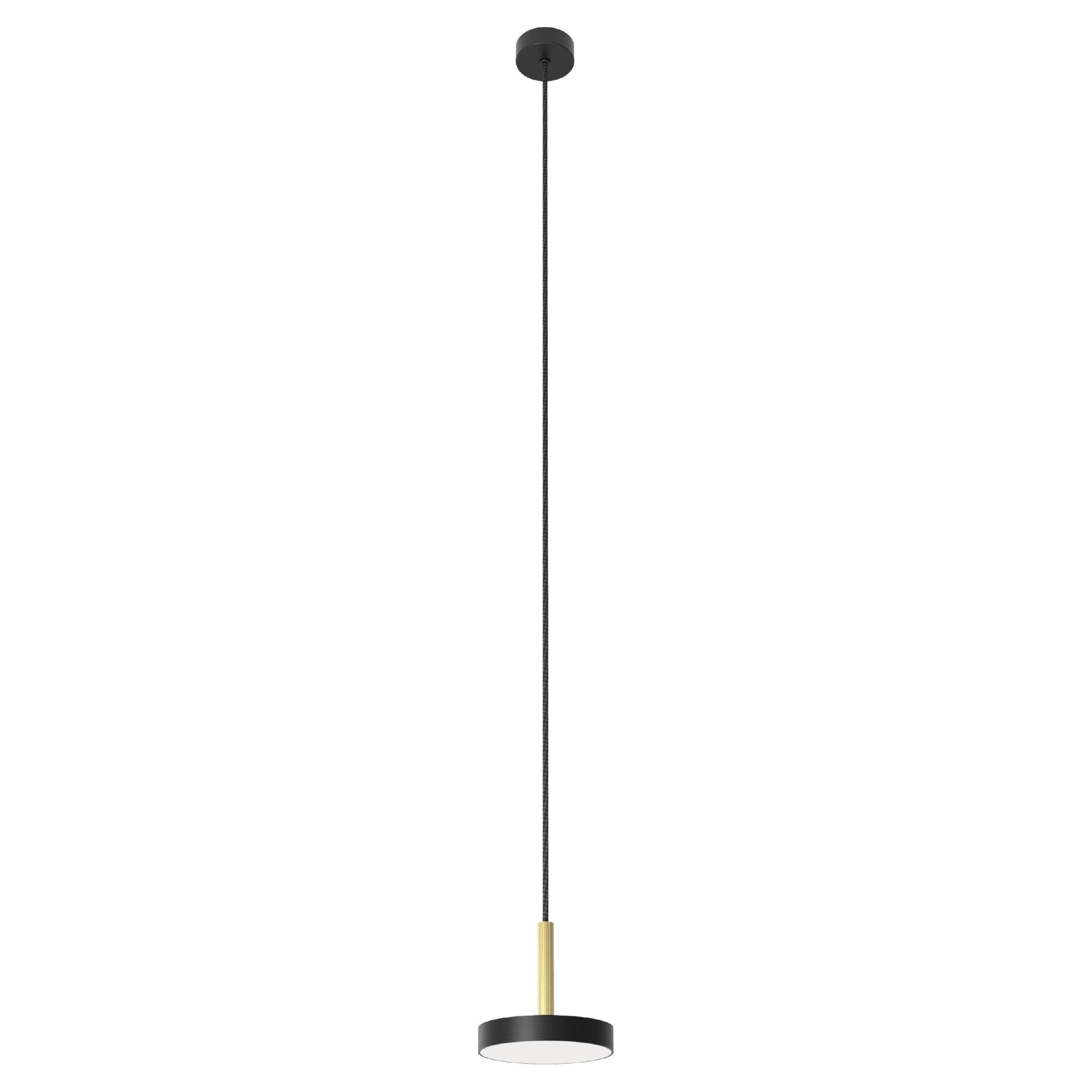 Rafaela Pendelleuchte Mono von Robin Lamps, schwarz und poliertes Messing, matt