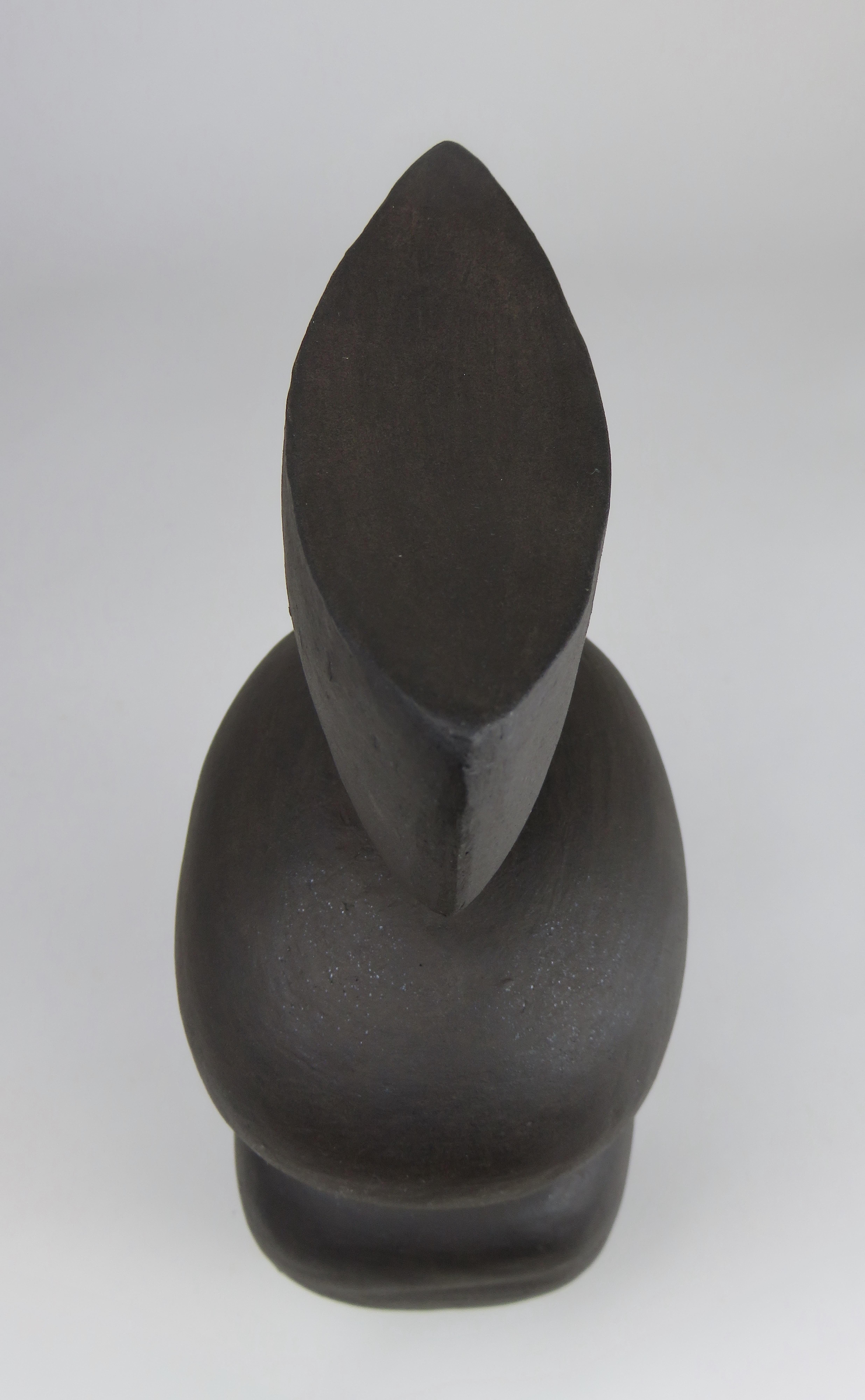 Matte Black Ceramic TOTEM, Round and Rectangular Forms, Half Moon Top 1