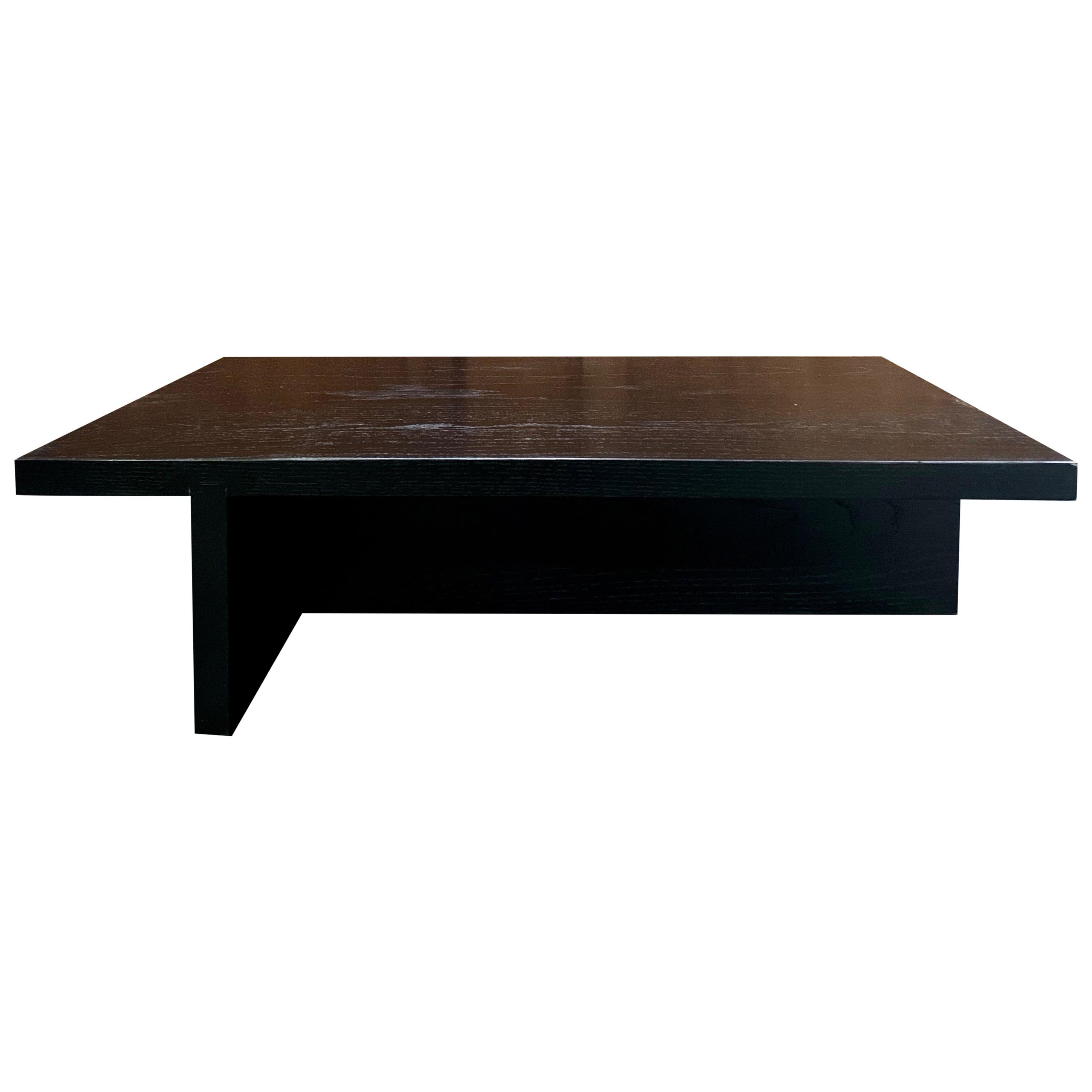 Matte Black, Ebonized Wood Coffee Table For Sale