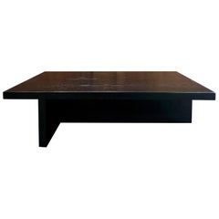 Matte Black, Ebonized Wood Coffee Table
