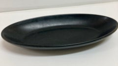 Plato Moderno Francés Ovalado de Madera Lacado Negro Mate