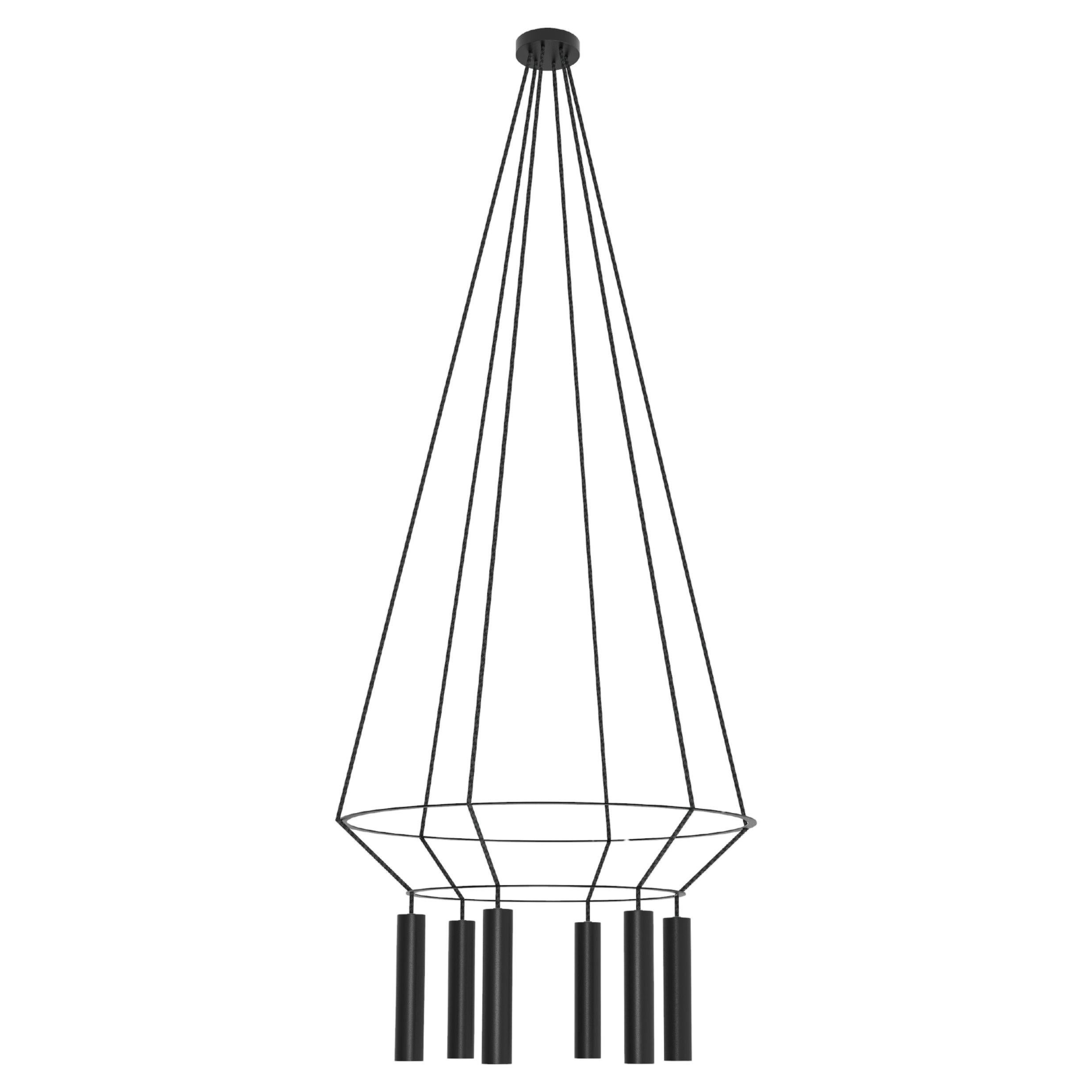Lampadario a sospensione a rosa nera opaca circolare 16 di Robin Lamps