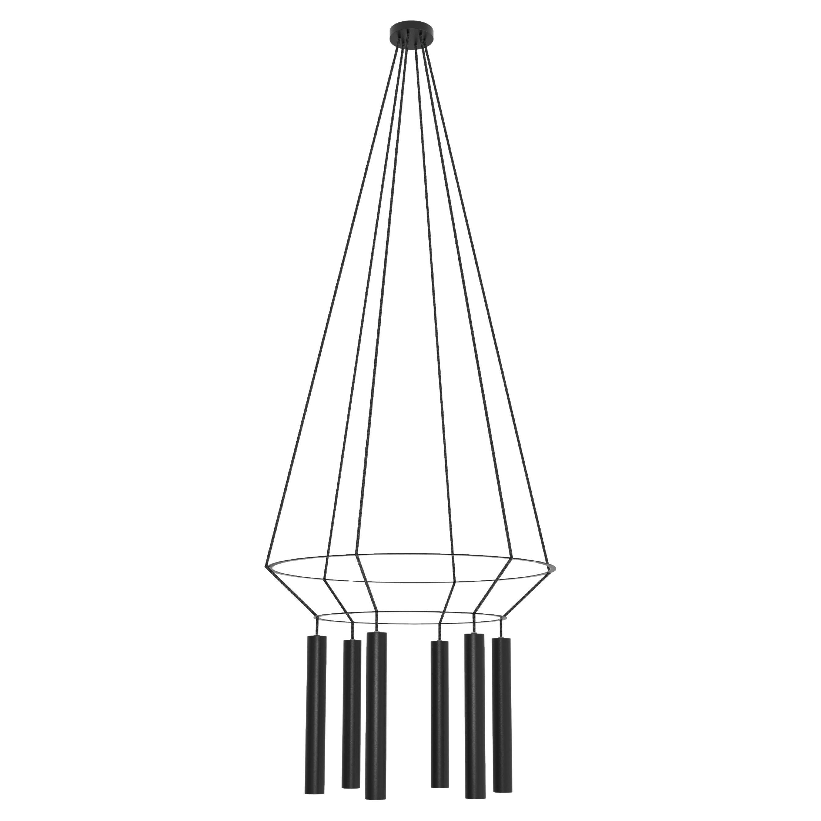 Lampadario a sospensione a rosa nera opaca circolare 40 di Robin Lamps