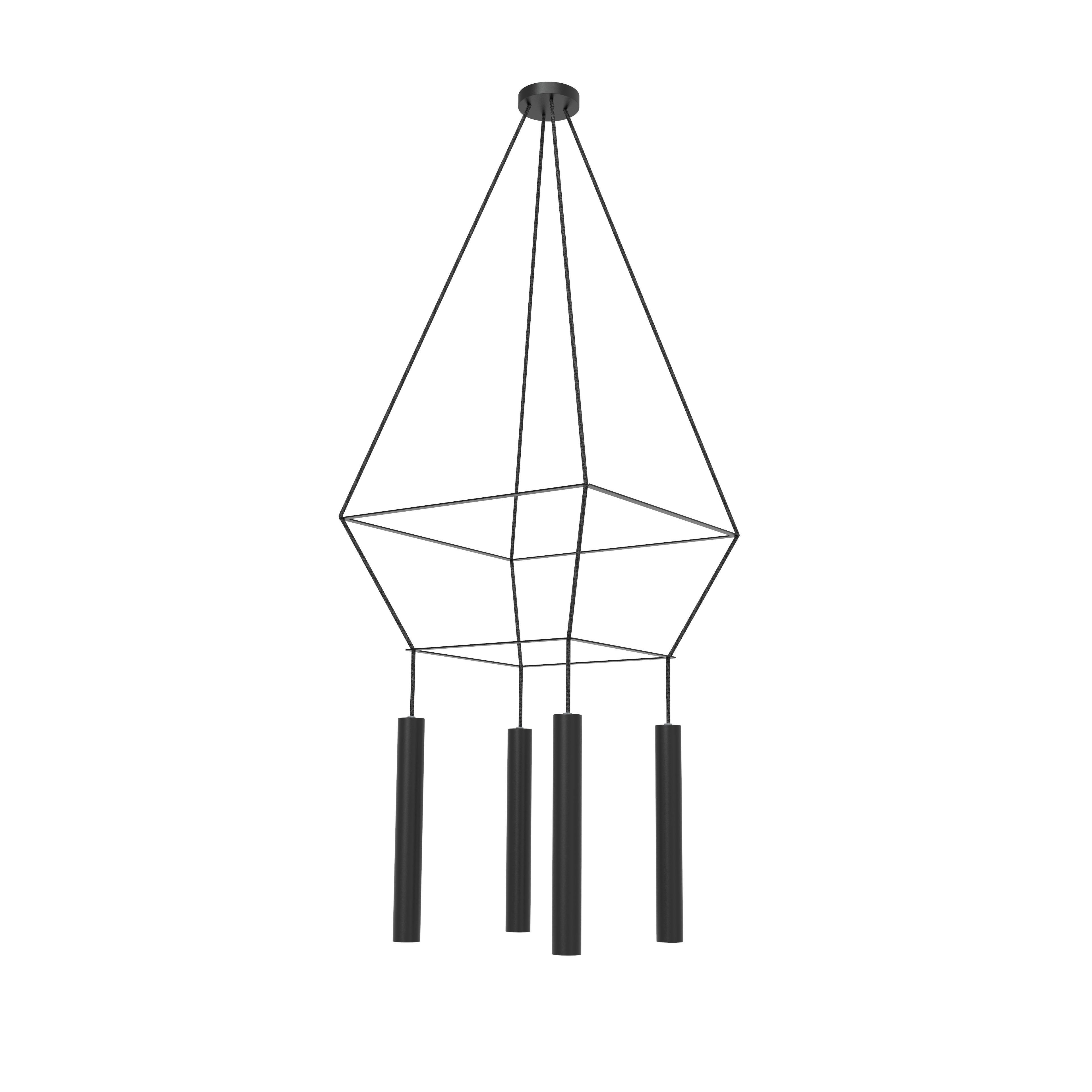 Lampadario a sospensione Rose Matte Black Square 25 di Robin Lamps In condizioni Nuovo in vendita a Geneve, CH