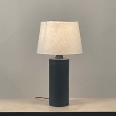 Matte Black 'Rouleau' Ceramic Table Lamp by Design Frères