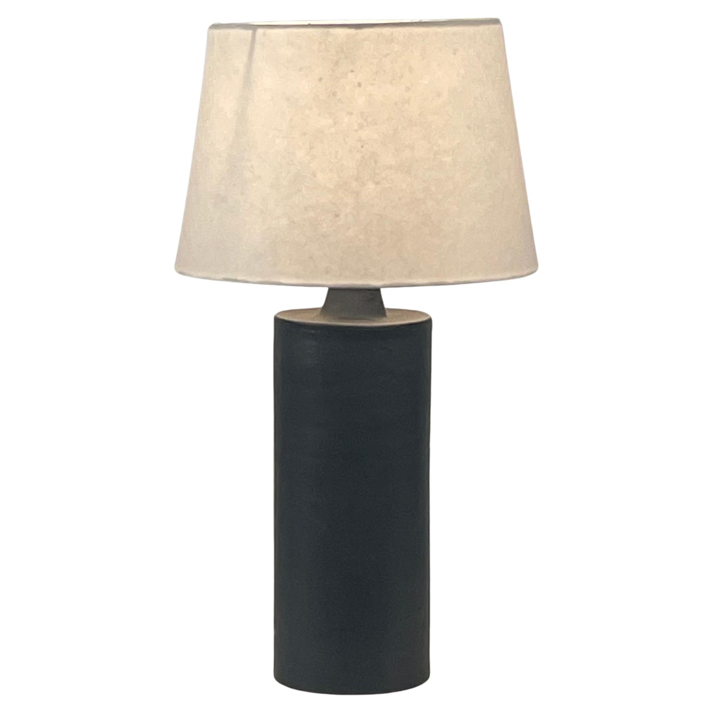 Matte Black 'Rouleau' Ceramic Table Lamp by Design Frères