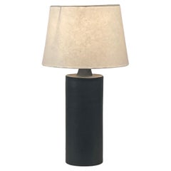 Matte Black 'Rouleau' Ceramic Table Lamp by Design Frères