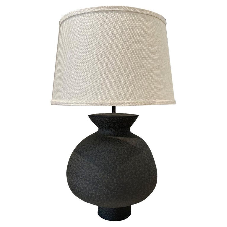 Matte Black Table Lamp with Shade at 1stDibs black lamp with black