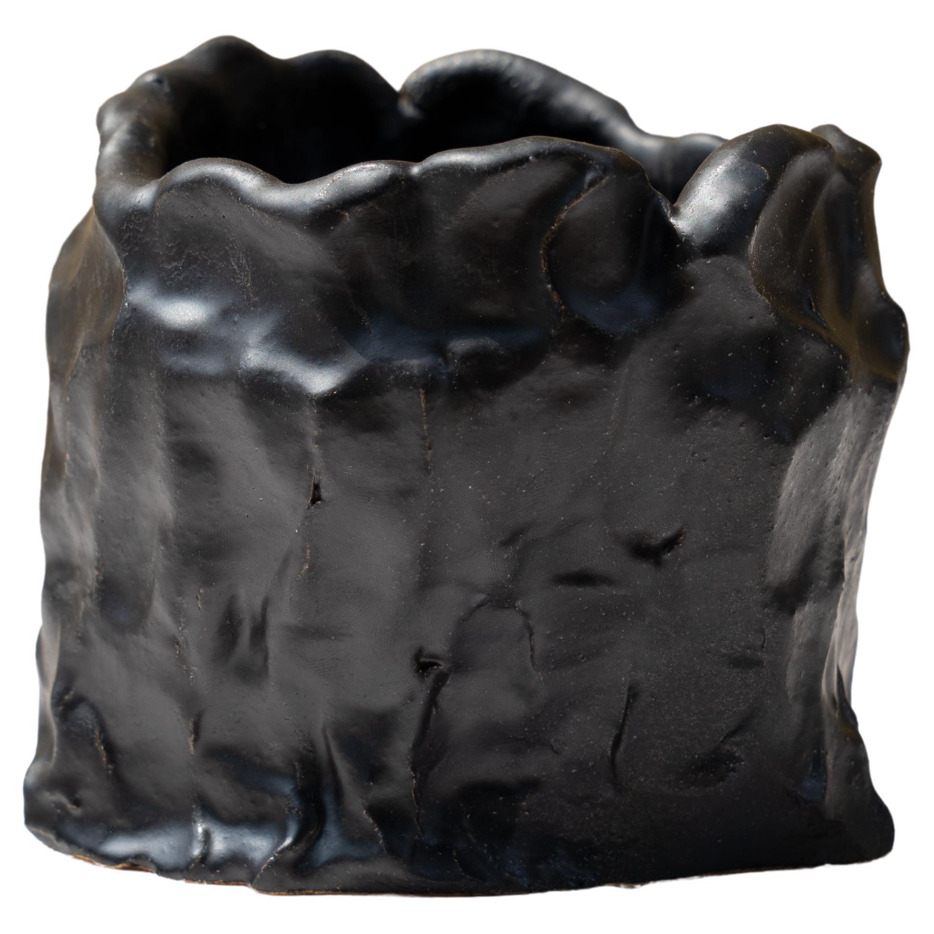 Matte Black Vase by Daniele Giannetti For Sale
