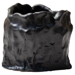Matte schwarze Vase von Daniele Giannetti