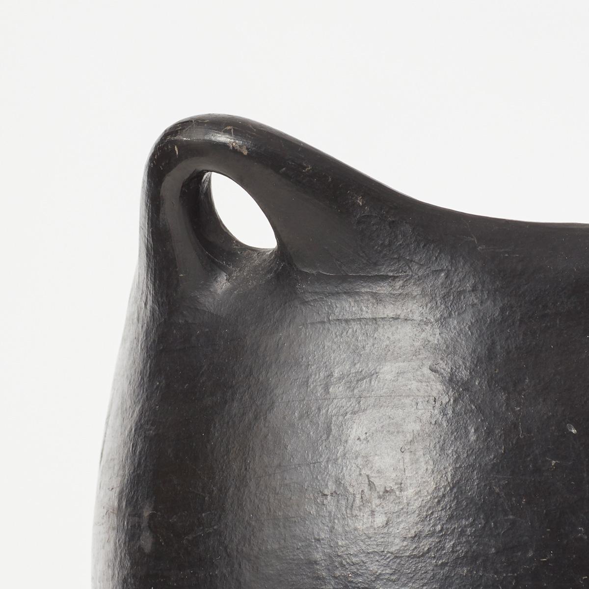 French Matte Black Vintage Clay Pot Via, France, 20th Century