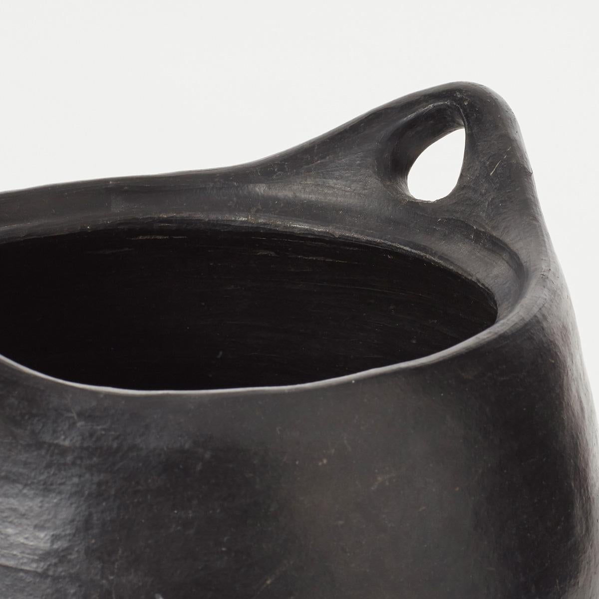 Matte Black Vintage Clay Pot Via, France, 20th Century In Good Condition In London, GB