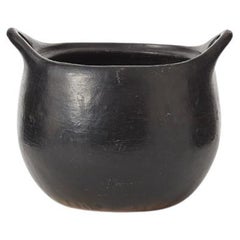 Matte Black Vintage Clay Pot Via, France, 20th Century