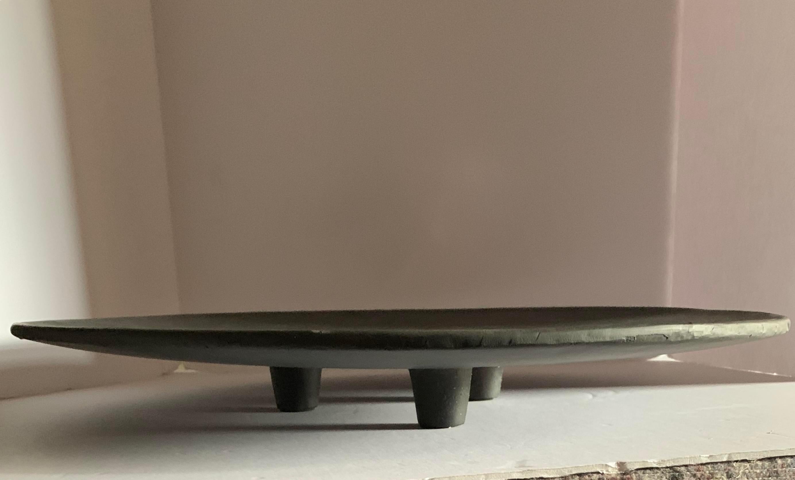 Danish Matte Dark Grey Platter, China, Contemporary