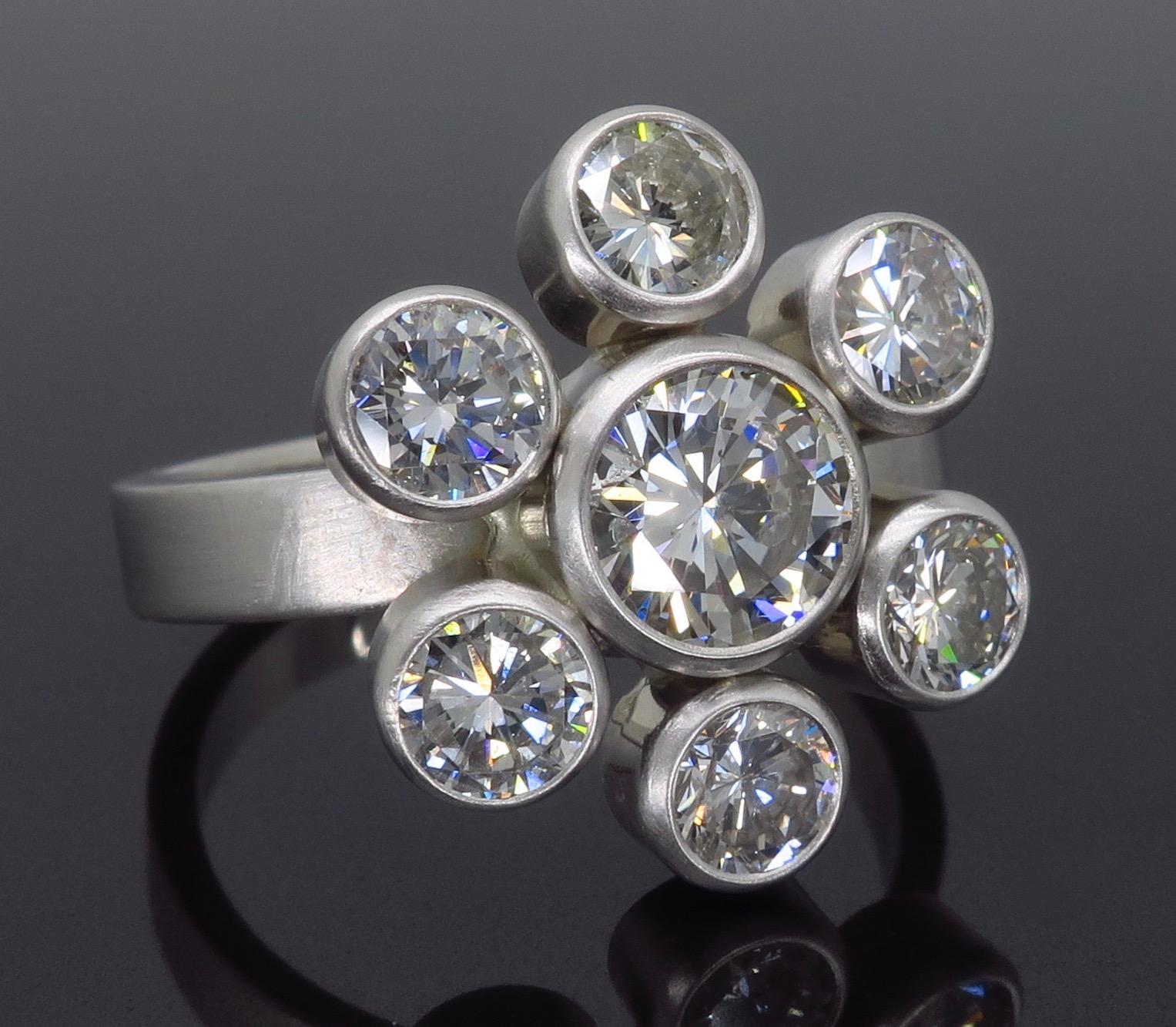 Matte Finish 2.22 Carat Diamond Fashion Ring 5