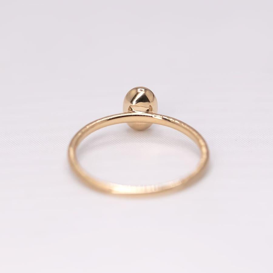 Bague de fiançailles en or jaune 18 carats, finition mate, cristal, opale et diamant Unisexe en vente