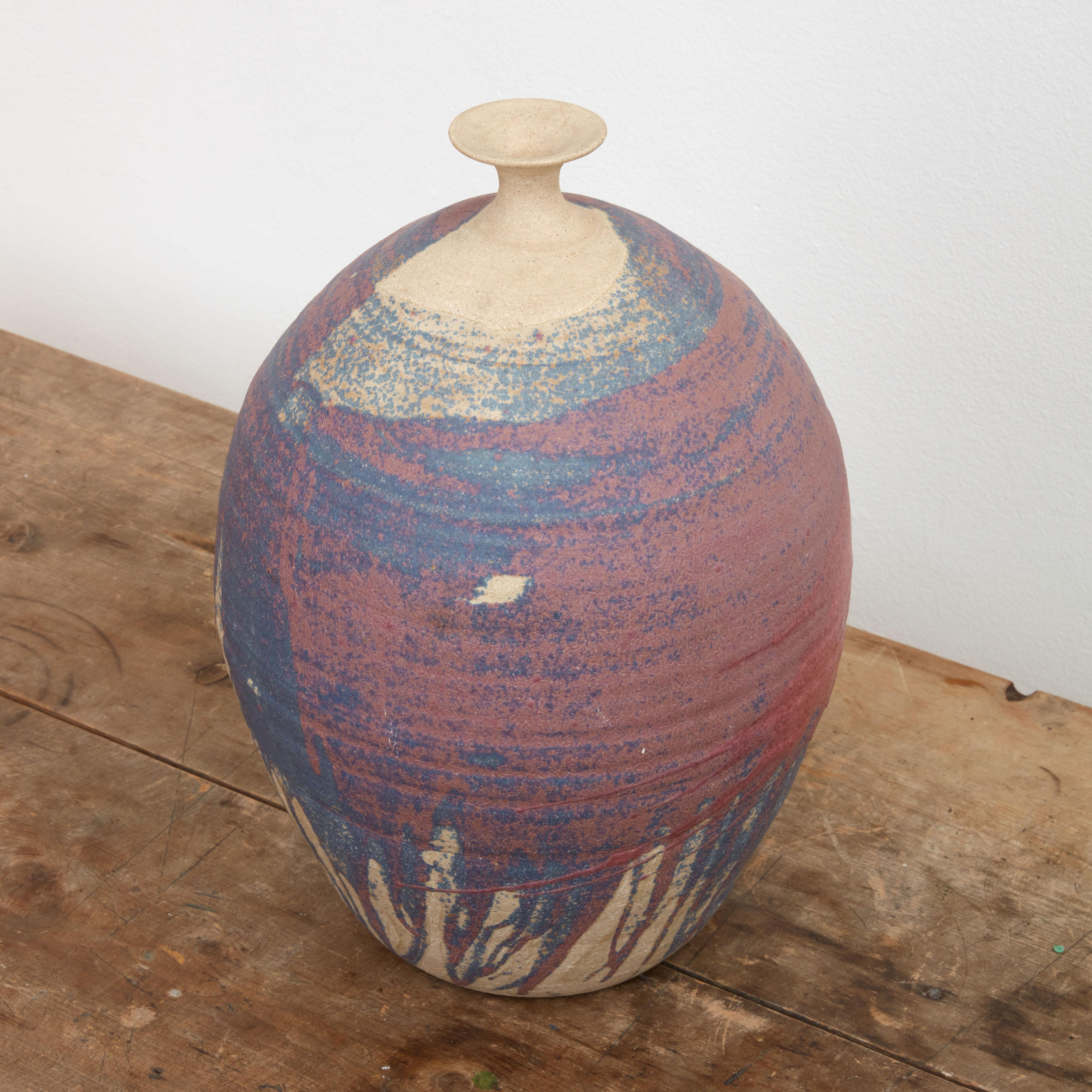 Late 20th Century Matte Glaze Ceramic Vase For Sale